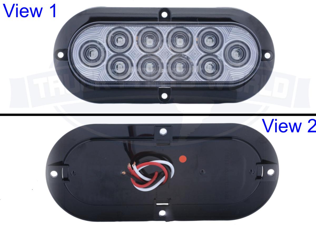 LED TAIL LIGHT OVAL SURFACE FLANGE RED