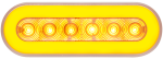 6" OVAL GLOLIGHT AMBER W/CLEAR LENS S/T/T 22 LED