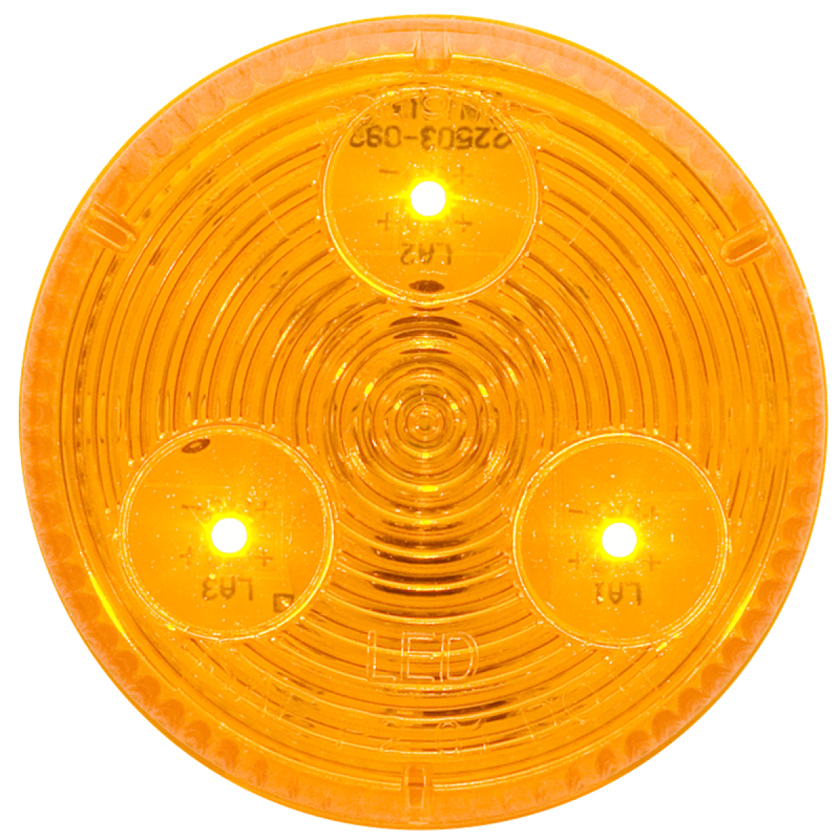 Yellow 2" marker/clearance light, grommet mount, 12V