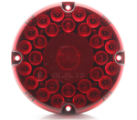 Red stop/turn/tail light, built-in reflex, gasket installed, hard wired, 12V