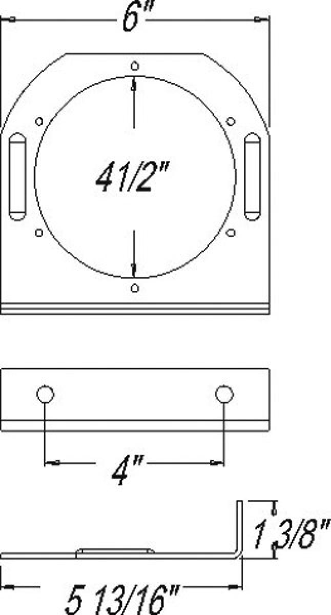 Steel mounting bracket for 4" lights, powder coated, black