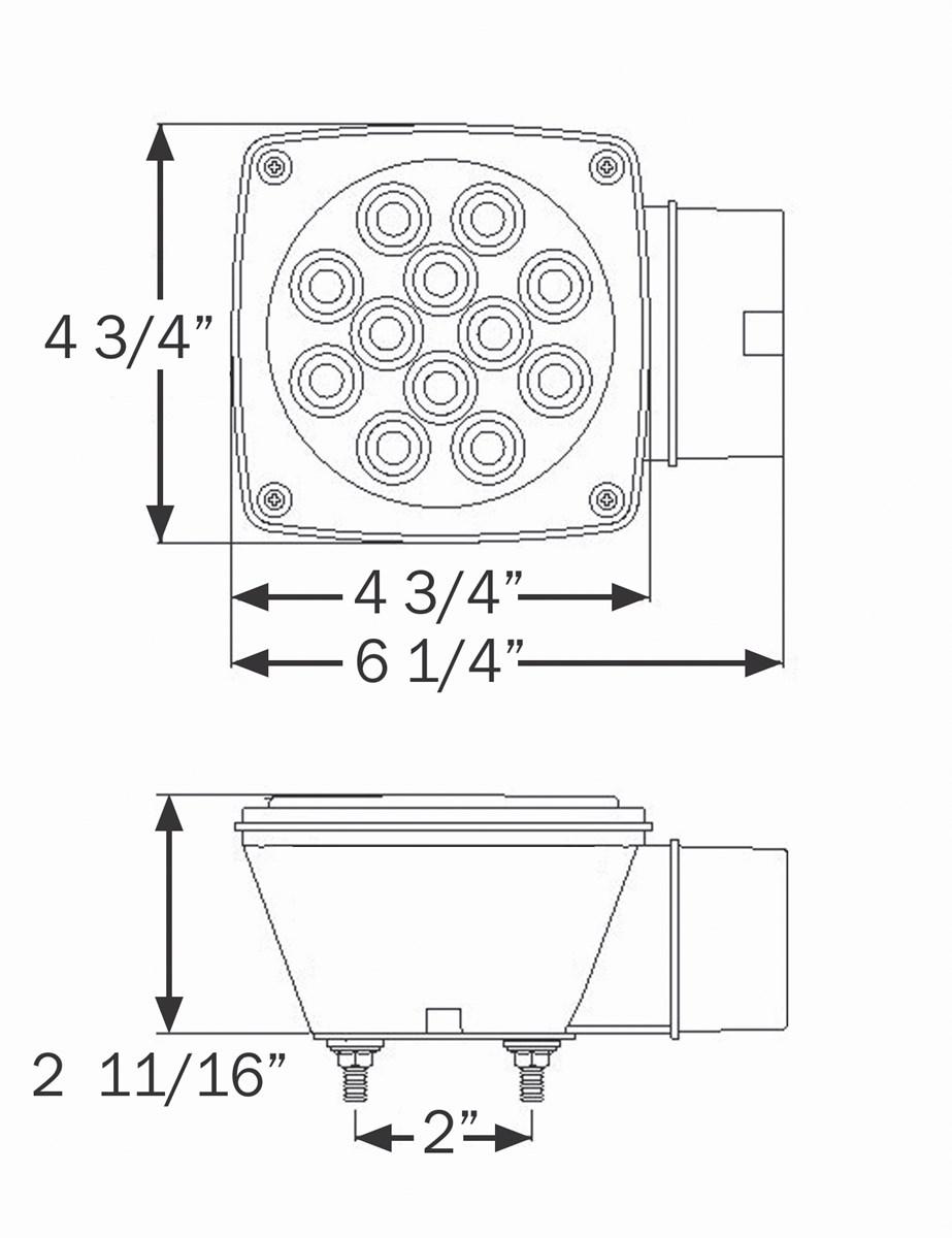 LED over 80 combination tail light, passenger side
