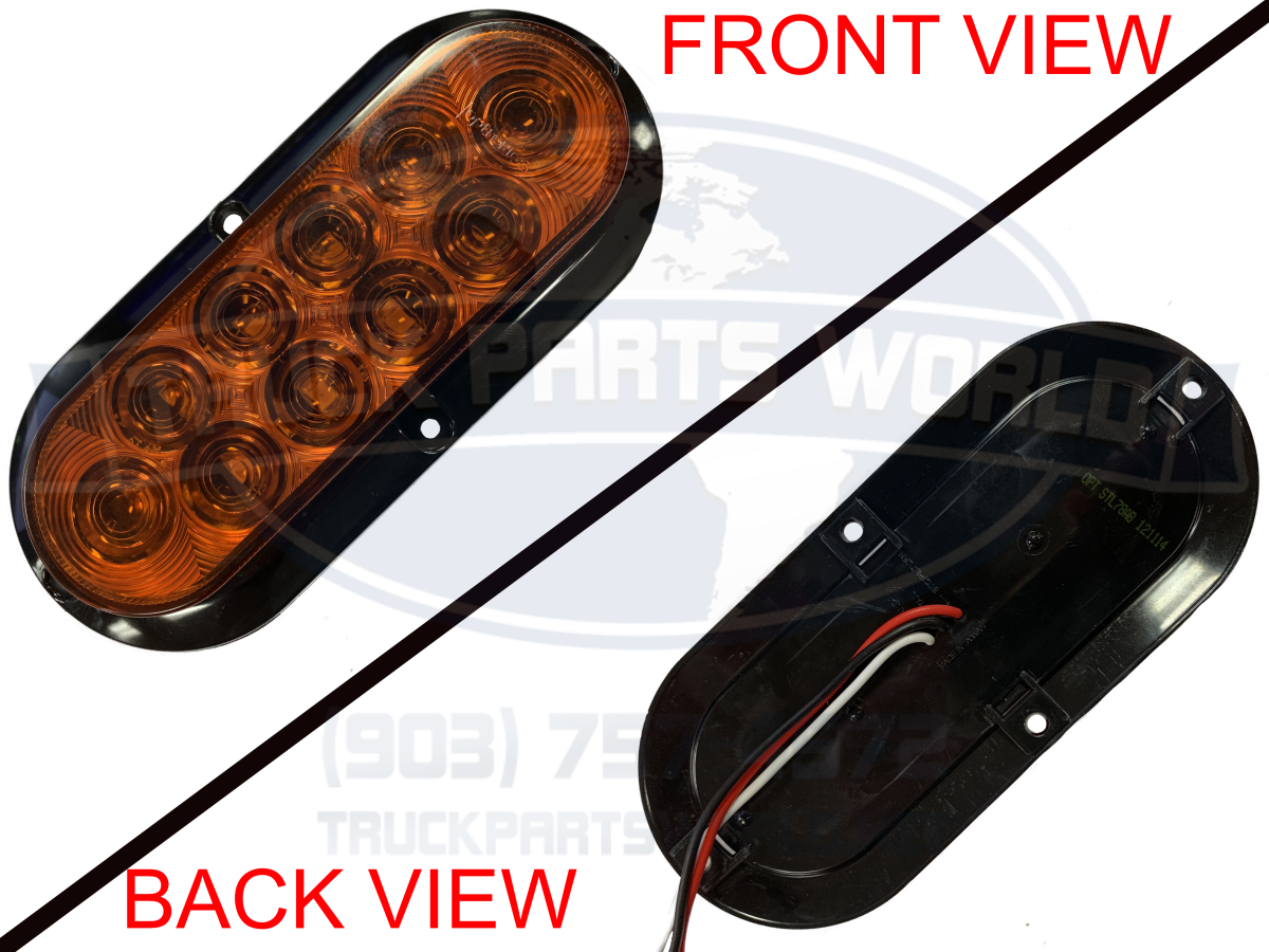 LED TAIL LIGHT OVAL AMBER SURF/FLANGE MOUNT