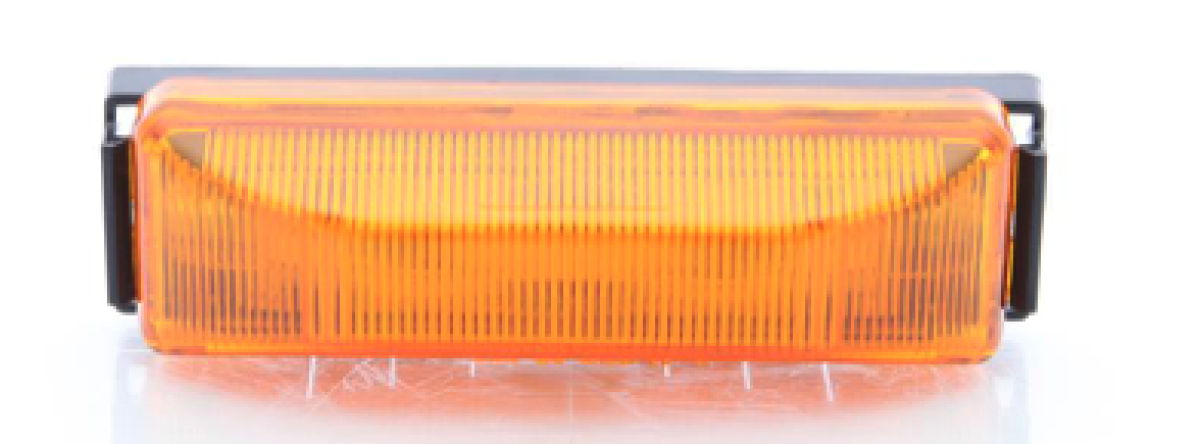 Kit: 4-LED yellow marker/clearance light with A65PB bracket and plug, 12V