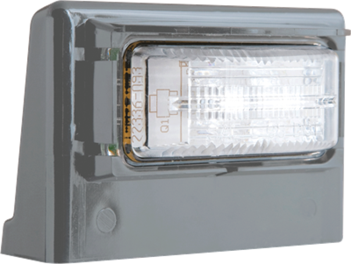 2-LED sealed license light, .180 male bullets, LP25SGB gray bracket, gasket