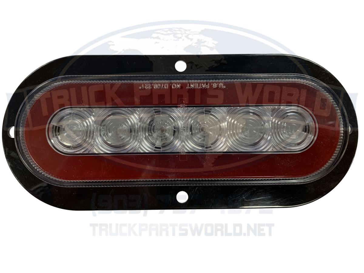 LED TAIL GLOLIGHT FLANGE MOUNT OVAL CLEAR RED