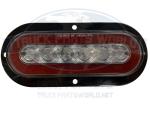 LED TAIL GLOLIGHT FLANGE MOUNT OVAL CLEAR RED