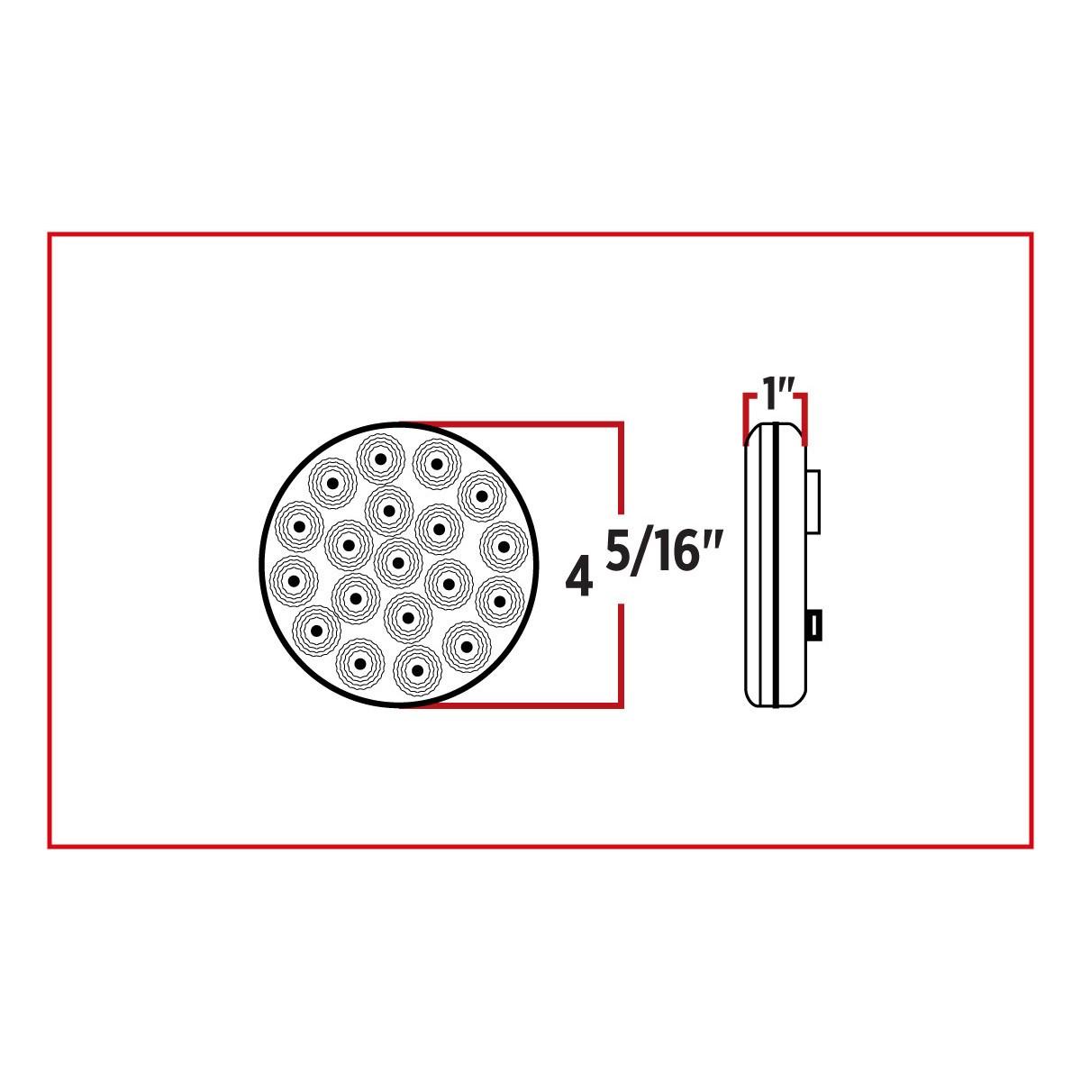 4" CLEAR RED STANDARD LED STOP, TURN & TAIL LIGHT