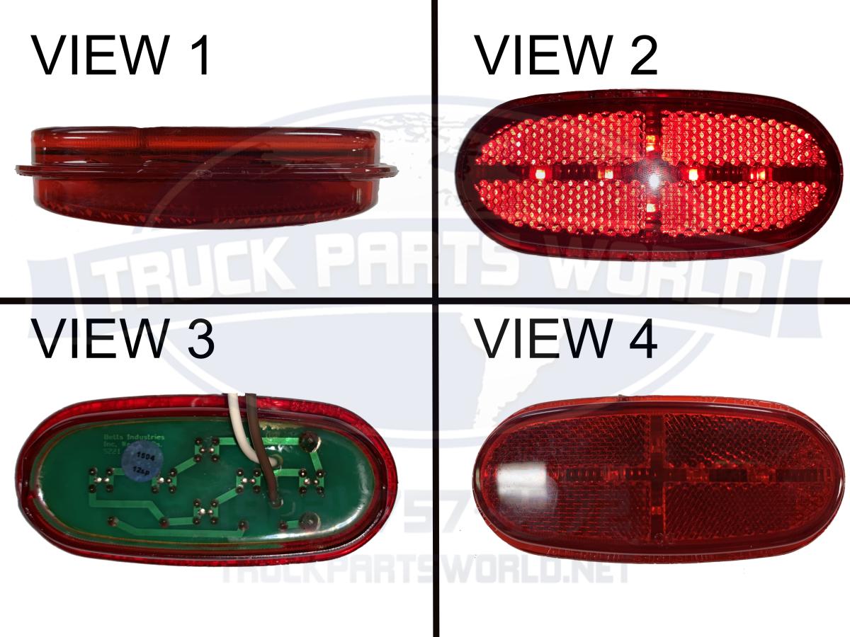 221201, LED Lens Insert - 2 Eyelets, Red Betts 200 Series lamps