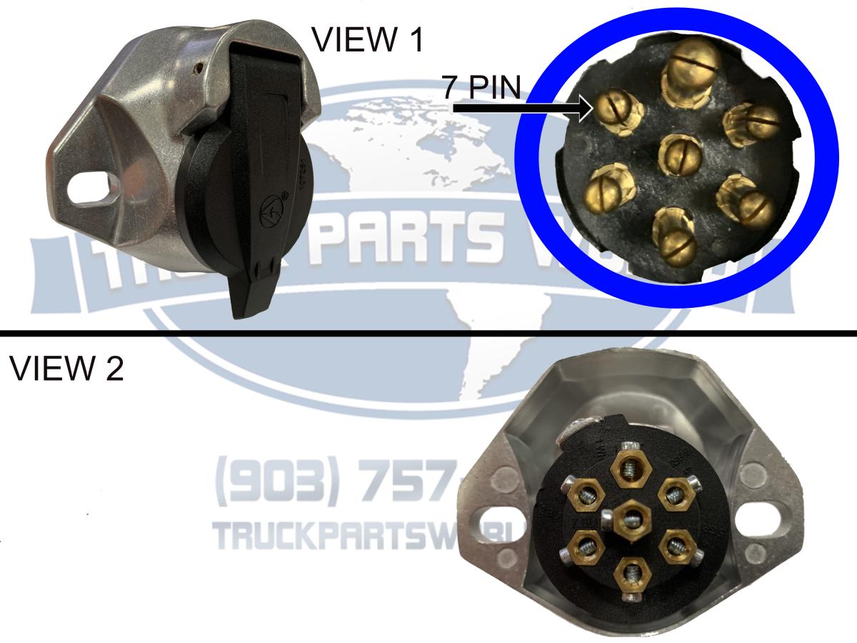 7 Way Socket Semi Trailer Truck Light Connector Round Split Pin Receptacle