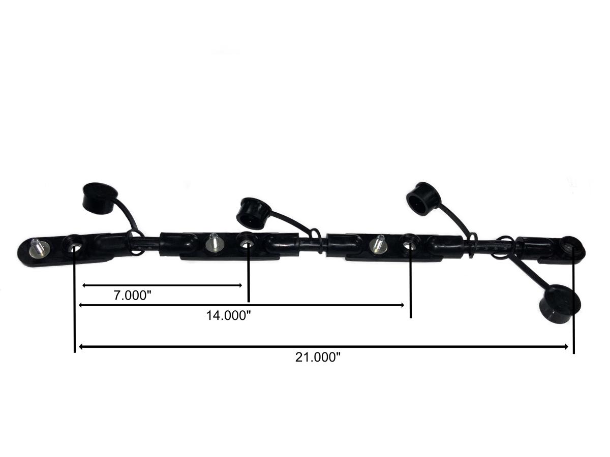 Black Multi-Battery Overmolded Battery Cable Assembly for 4 Battery Setups