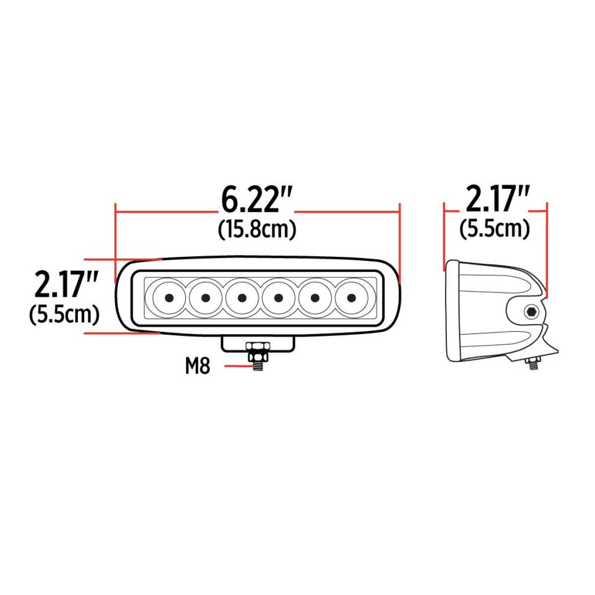 6" RECTANGLE 'STELLAR SERIES' FLOOD LED WORK LAMP