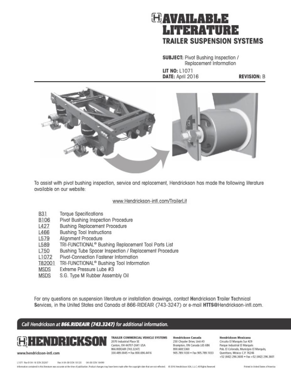 Ridewell 6040029 Bushing Kit
