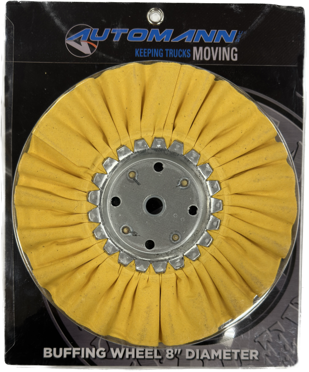 8" Yellow Mill Treated Airway Buffing Wheel 3" Center Plate x 5/8" Arbor Hole