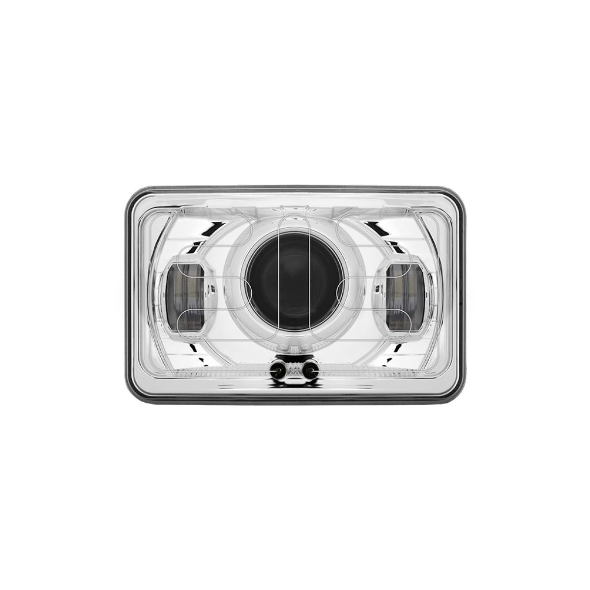 TLED-H92 4" X 6" LED PROJECTOR HEADLIGHT WITH HEATED LENS & OPTIONAL BACKLIT AUXILIARY - LOW BEAM