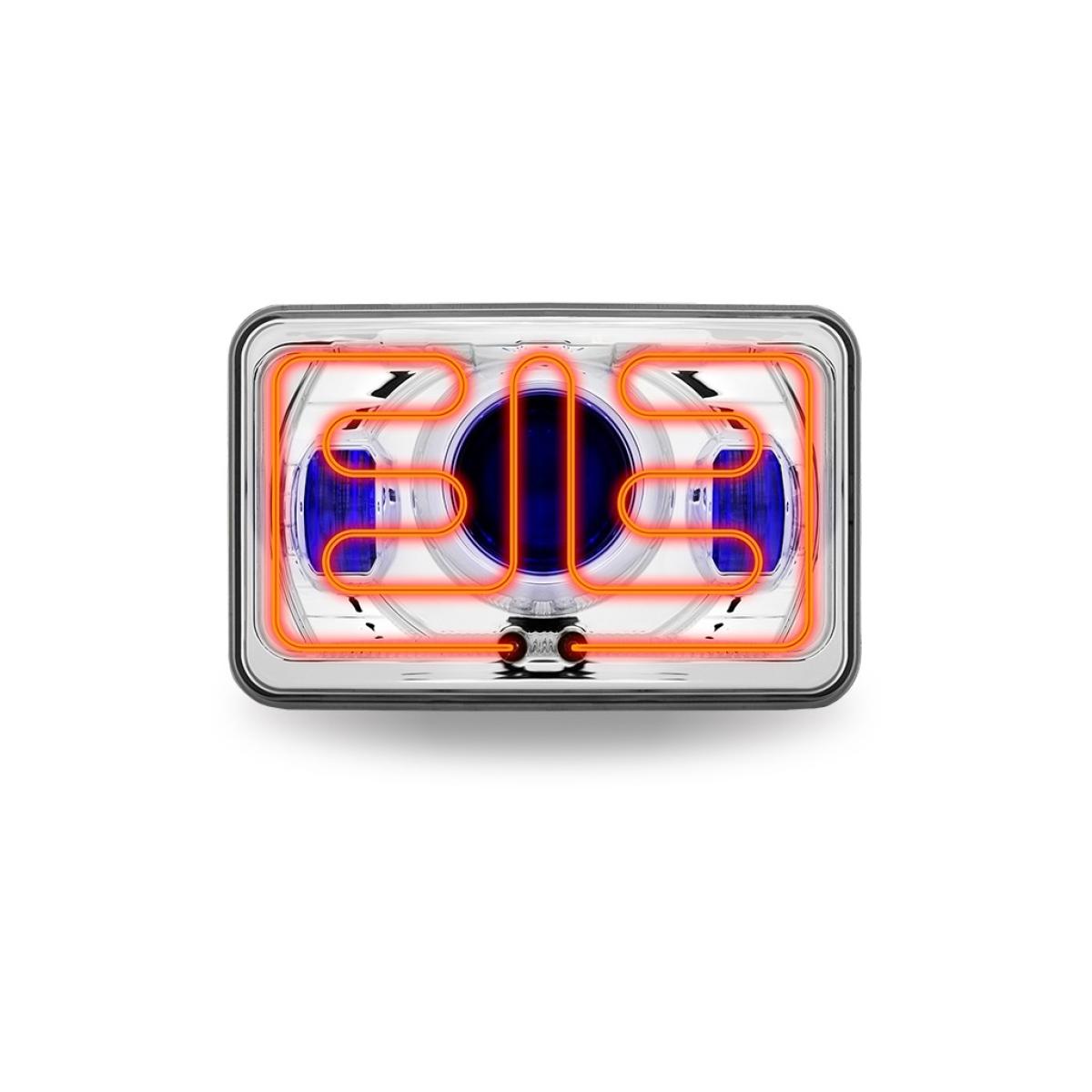 TLED-H92 4" X 6" LED PROJECTOR HEADLIGHT WITH HEATED LENS & OPTIONAL BACKLIT AUXILIARY - LOW BEAM