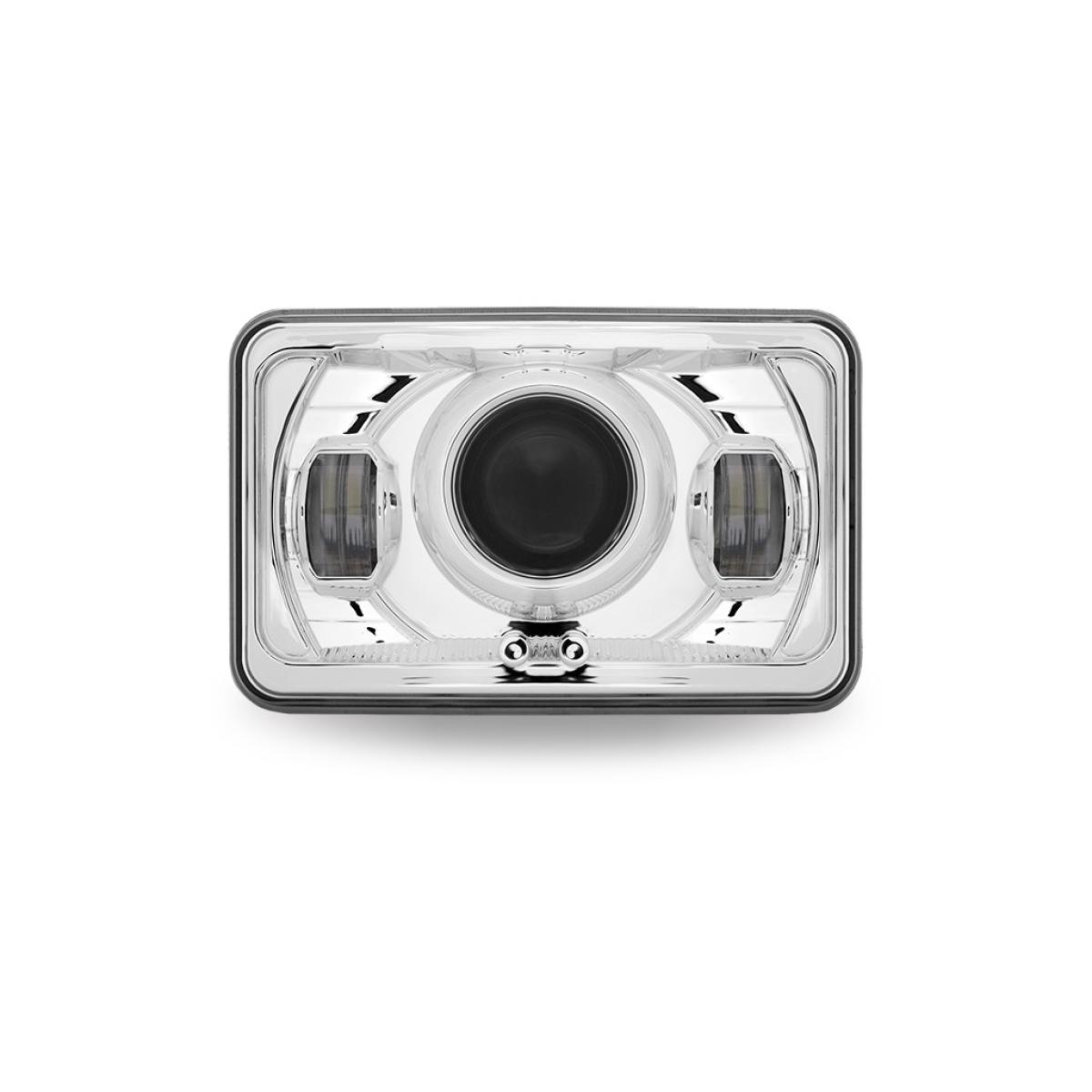 4" X 6" LED PROJECTOR HEADLIGHT WITH OPTIONAL BACKLIT AUXILIARY - LOW BEAM