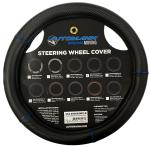 Semi Truck Steering Wheel Cover Large Size 18 Inch Big Rig Trucks Blue/Carbon