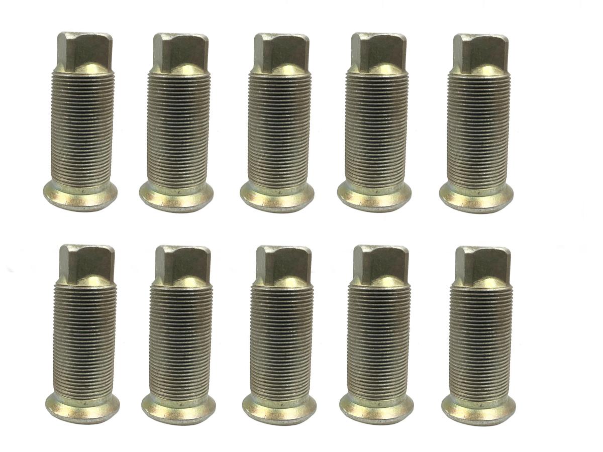 Ten M-132 RH Stud-Piloted Budd Wheel Inner Cap Nuts - 3-1/16" Long