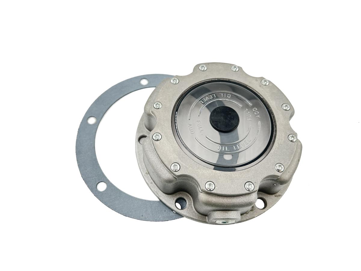 Aluminum Steer Hub Cap for Trailer Axle w/ Oil Port Replaces Stemco 343-4249