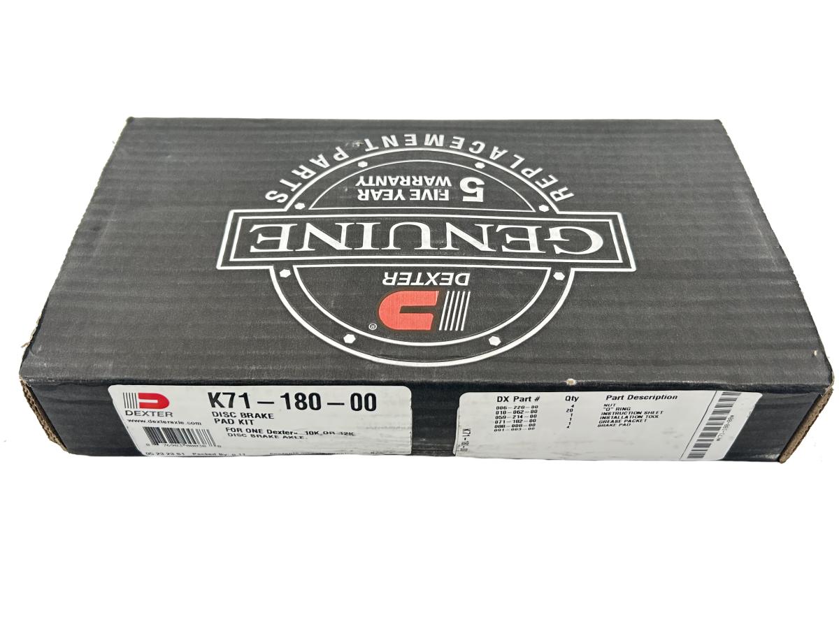 Dexter Disc Brake Pad Kit for 9K-12K Axles 4 Pads w/Hardware (K71-180-00)