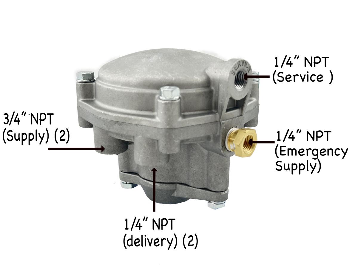 RE-6 Emergency Relay Valve Ref. # Bendix 281865, H-30198