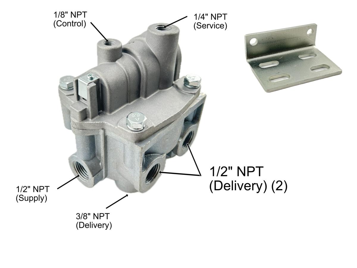 NEW BP-R1 Bobtail Brake Proportioning Relay Valve (Bendix 065146 Style)