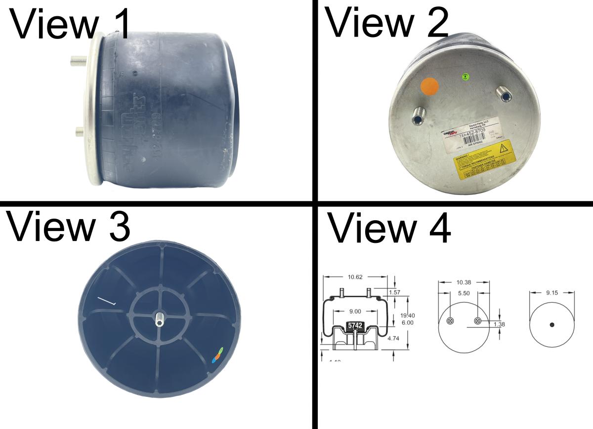 Dayton Parts Replaces Air Spring Bag W01-358-8709 Hendrickson S-20900 S-21800
