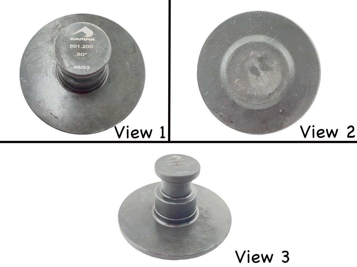 KING PIN - WELD ON FOR 5TH WHEEL TRAILER - 2" COLLAR - 1/2" BOLSTER PLATE