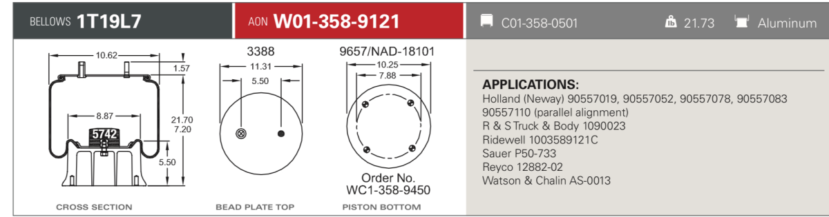 1T19L7 CB 3/4CF,ST PBW
