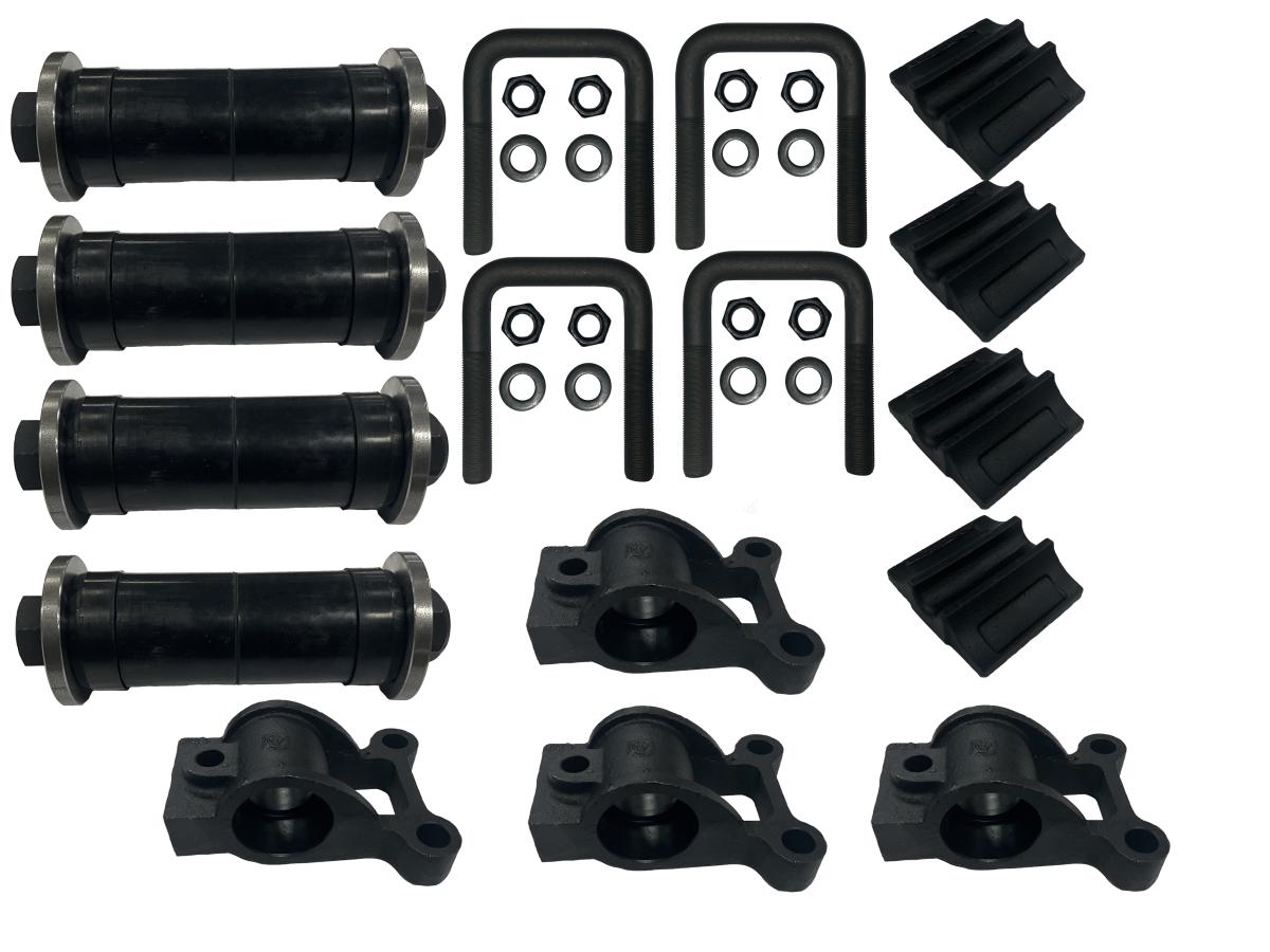 4 pack Peterbilt Low Air Leaf Housing & Bushing Kit 3 1/2" wide spring