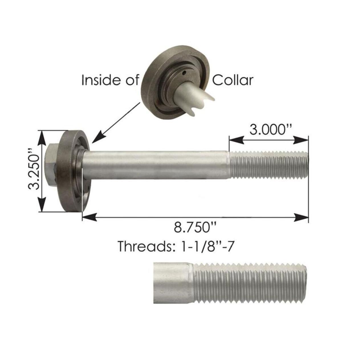 Bolt 1-1/8in-7 X 8-1/2in Neway SAF Holland  MN95819 90508019 334-1786