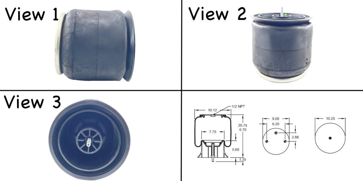 Replaces  W01-358-9026Air Spring Bag Peterbilt # 03-06213 03-07111  1R12-567