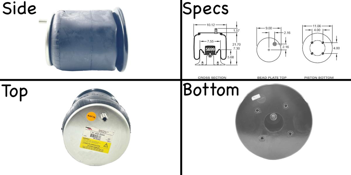 Dayton Air Spring bag 8944, W01-358-8944 Hendrickson Trailer C20217