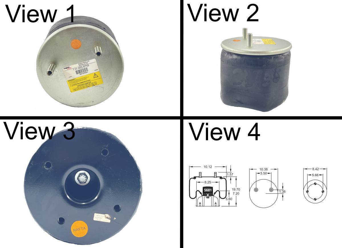 Air Spring Bag Replace W01-358-8755, 1R13-124 Hendrickson S-21623 S22045 C-21623