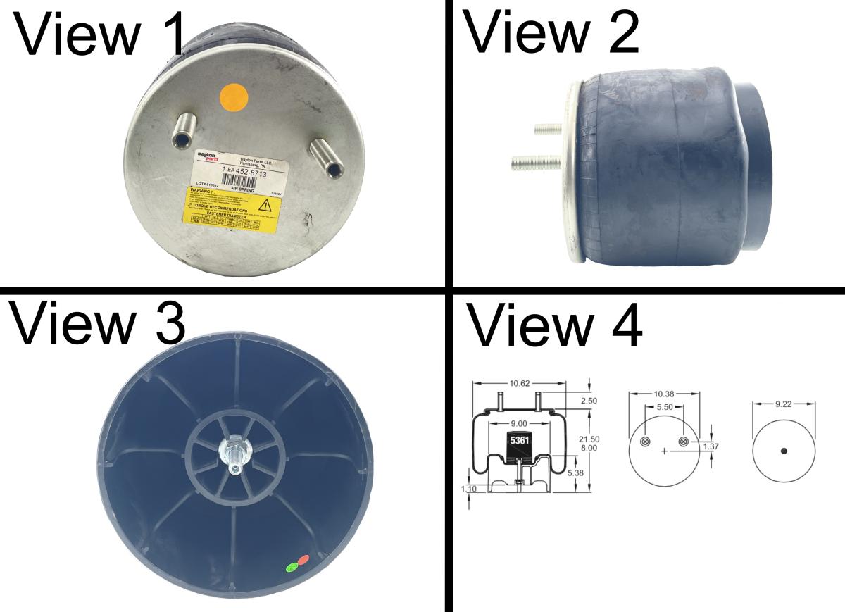 Dayton Parts 8713 Airs Spring 1R13-176, 10 10-16 S 533, Hendrickson 22948, Airglide 380