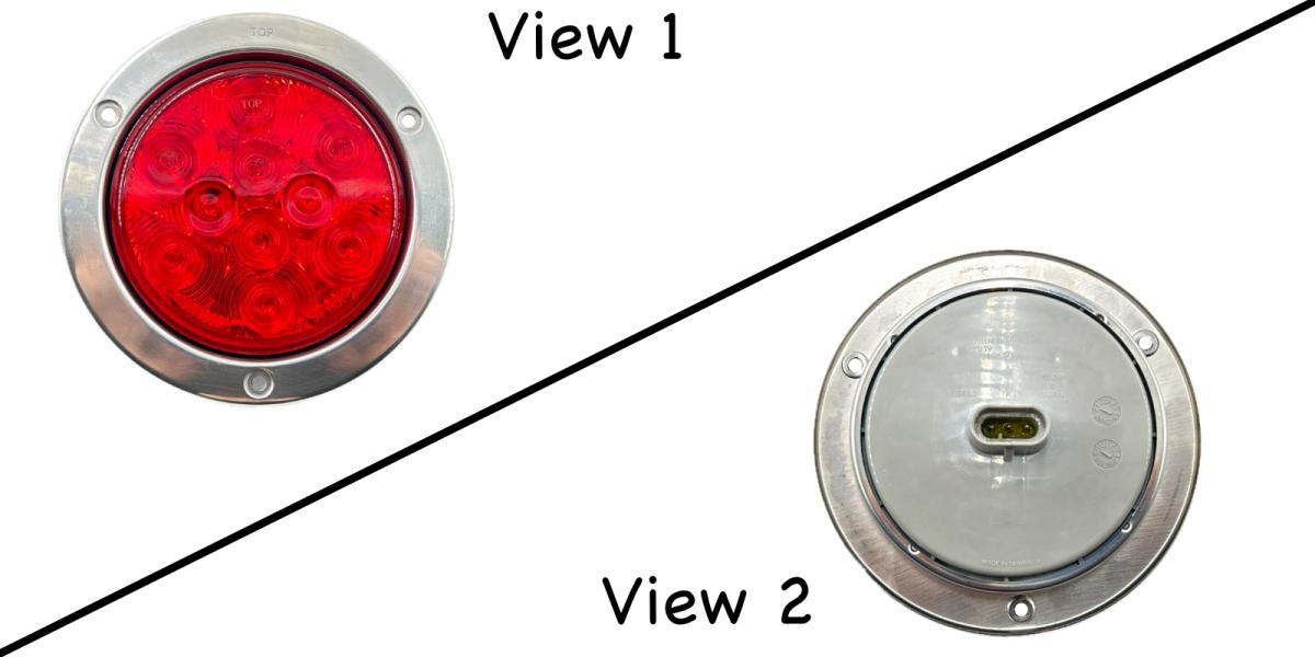 Automann 571.LD44R10SS-1K S/T/T Light Led 4In Red Stainless Flange with Pigtail