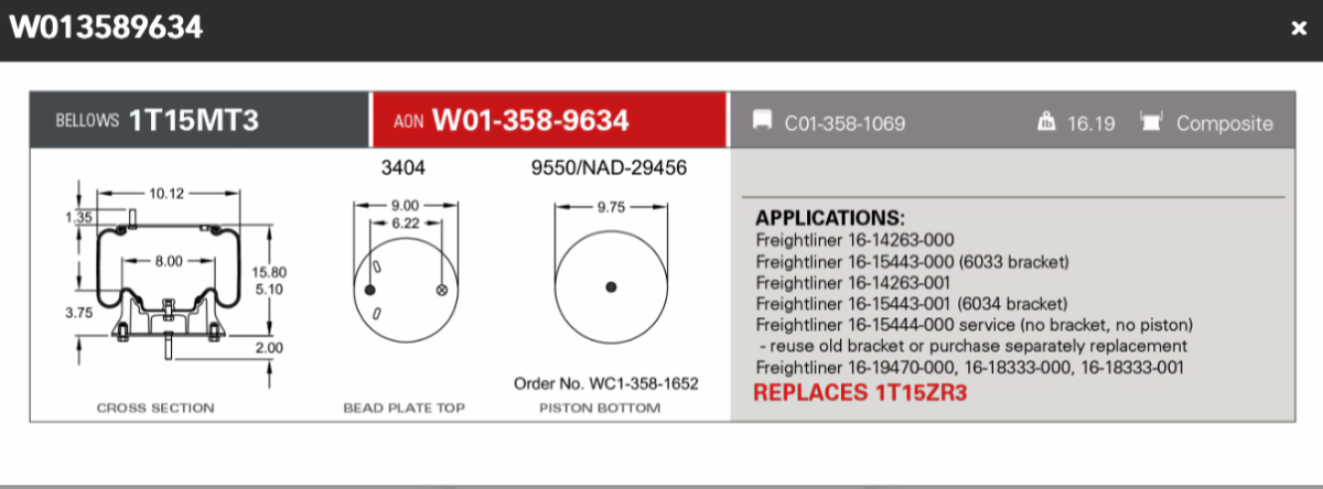 Firestone Airspring 9634 Freightliner Rear Fas Airliner II 1614263001