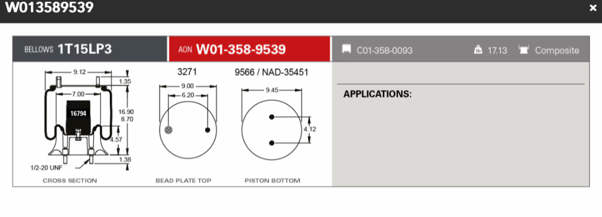 Firestone Airspring 9539