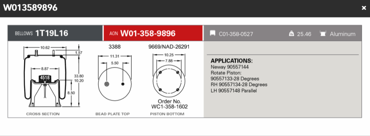 Firestone Airspring 9896 Neway 90557144
