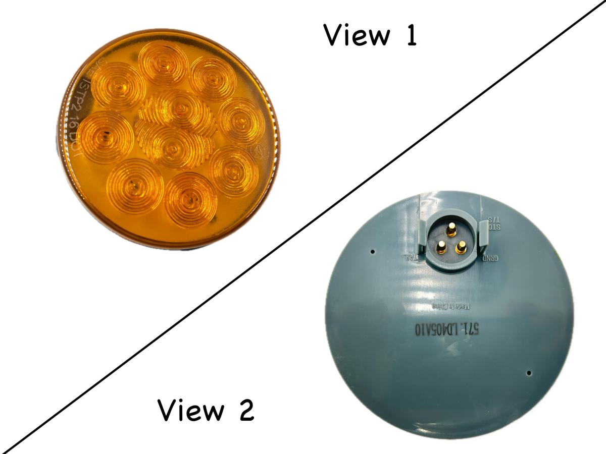 F/P/T Light LED 4in Amber Male 3 Pin