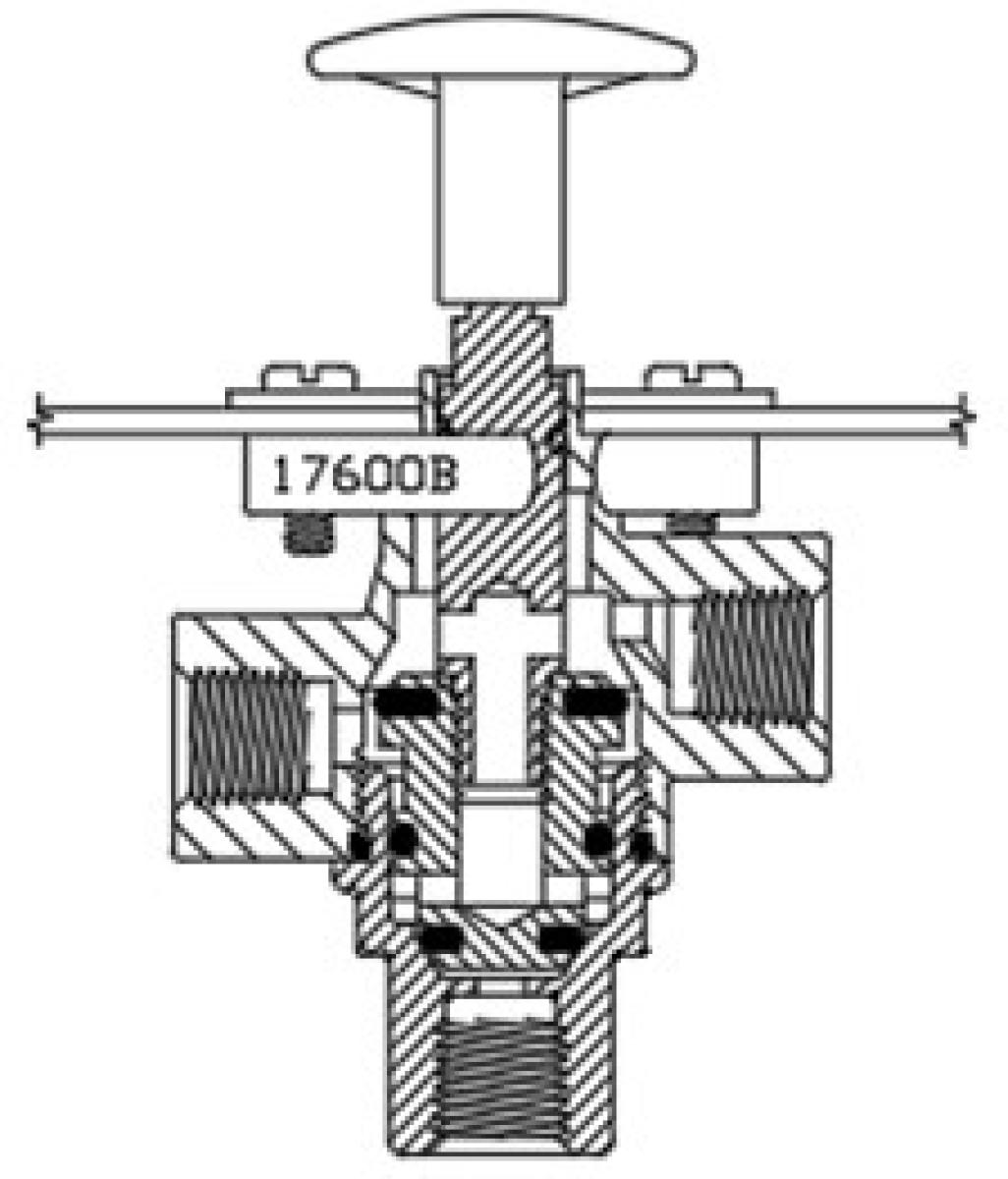 Sealco Hand Valve - Push/ Pull  Three Hole Panel Mount