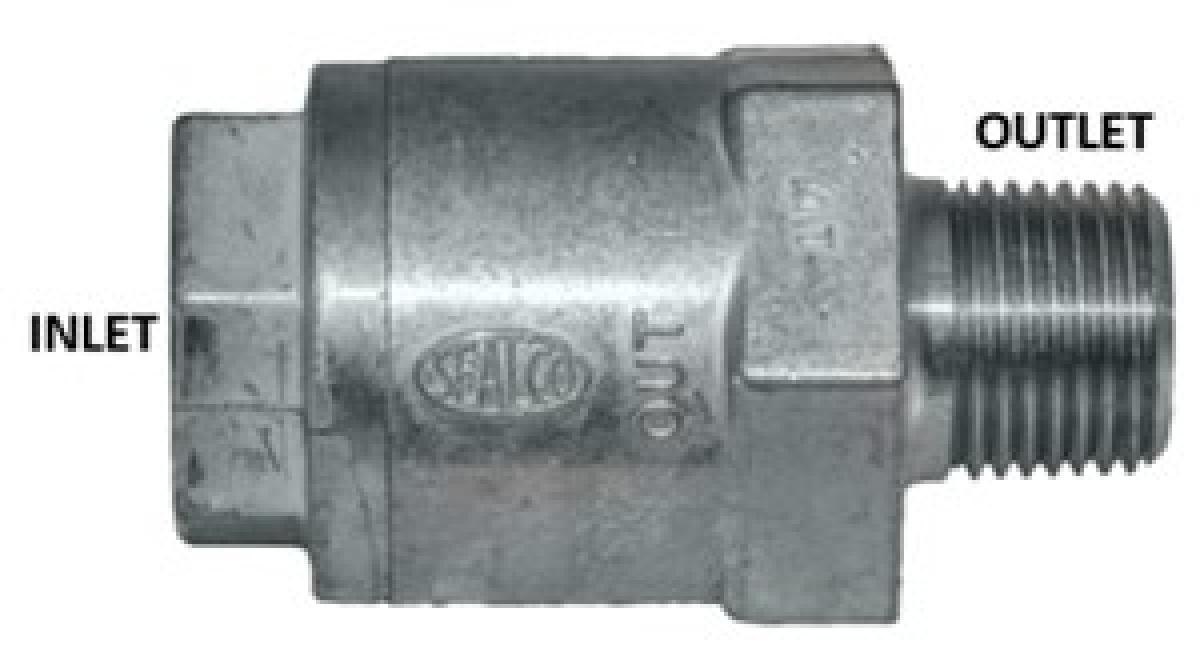 Sealco One Way Check Valve 1/2 ports