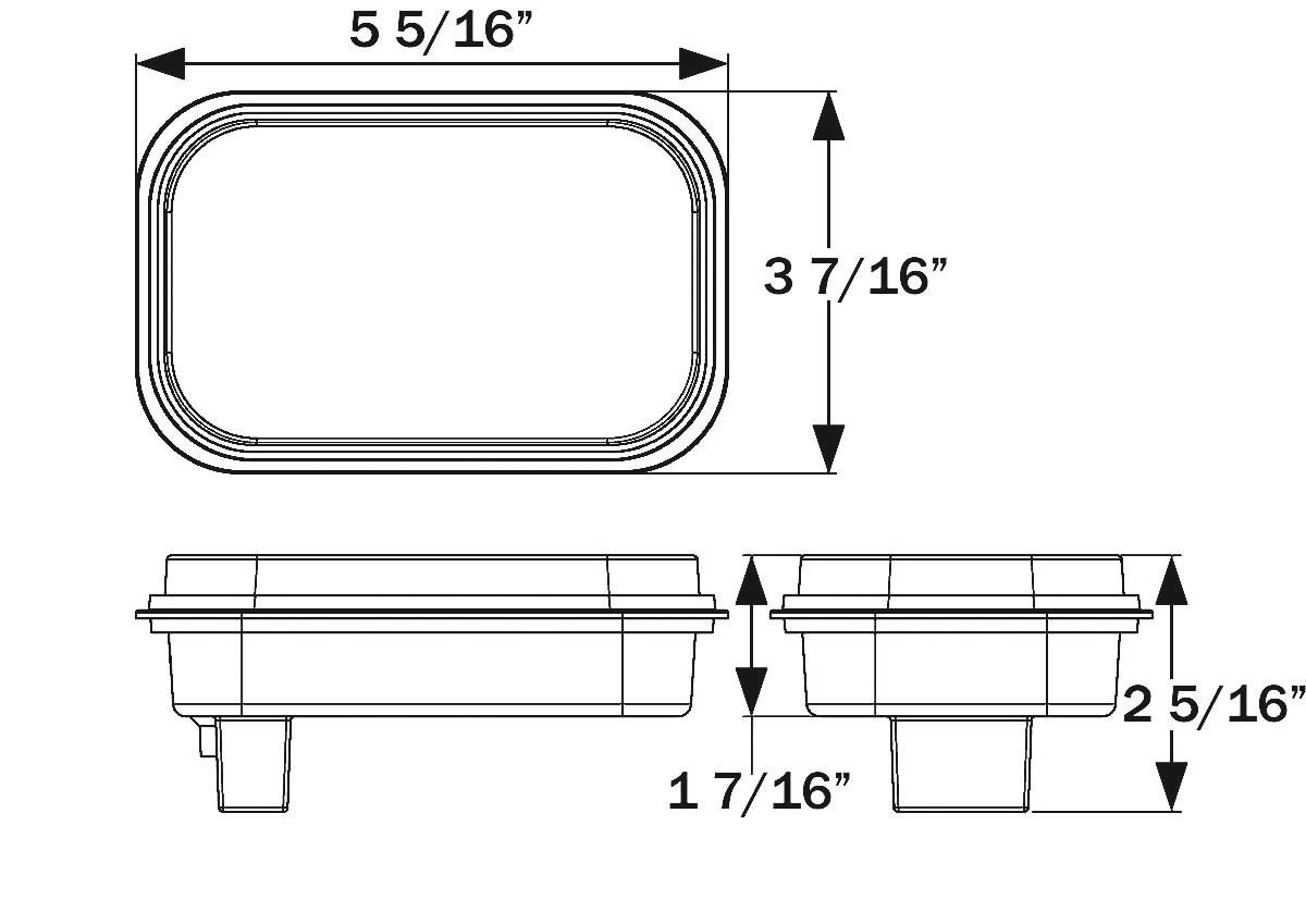 BUL35CB Clear back-up light, recess mount, standard 2-pin connection, 12V