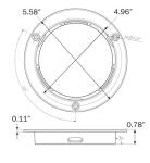 Stainless steel mounting flange for 4" lights