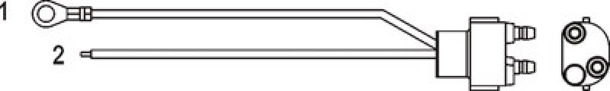 Straight 2-wire pigtail with two-pin PL-3 male plug, 10”