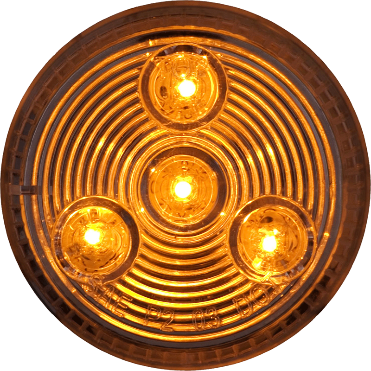 MCL55ACB Clear lens yellow 2" marker/clearance light, grommet mount, 12V