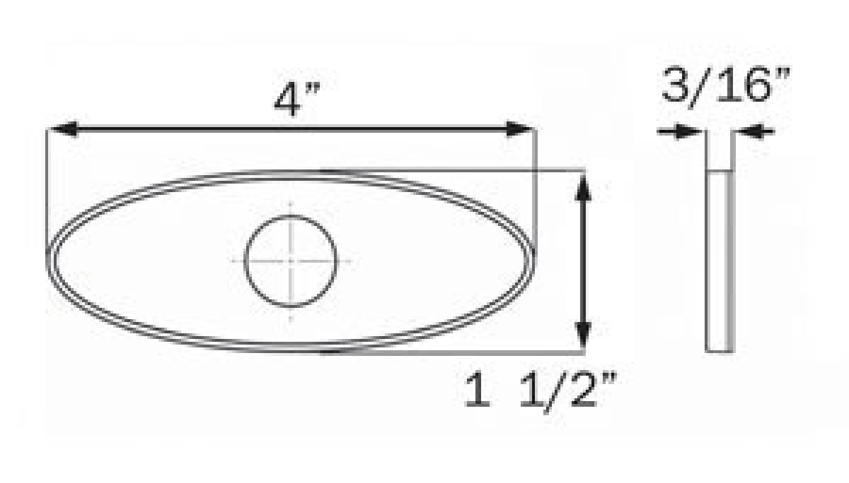 Yellow oval reflector for 3/4” lights, self adhesive