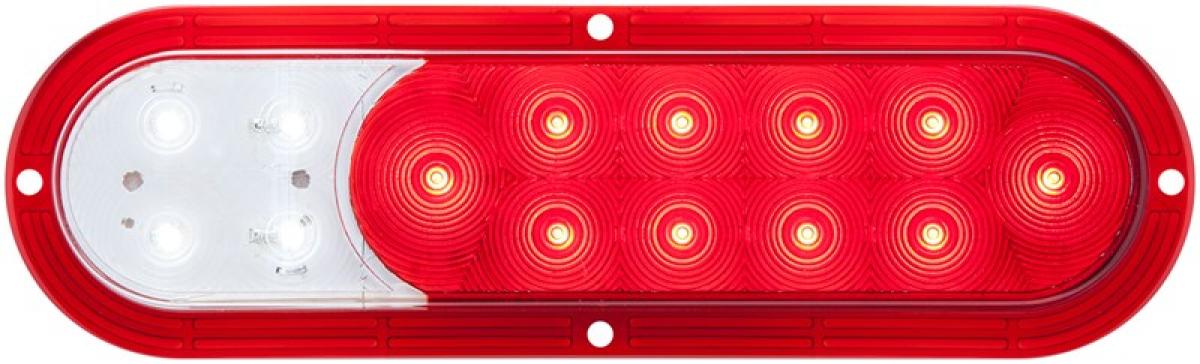 Fusion 14-LED stop/turn/tail/back-up light, red and clear lens, red and white LEDS