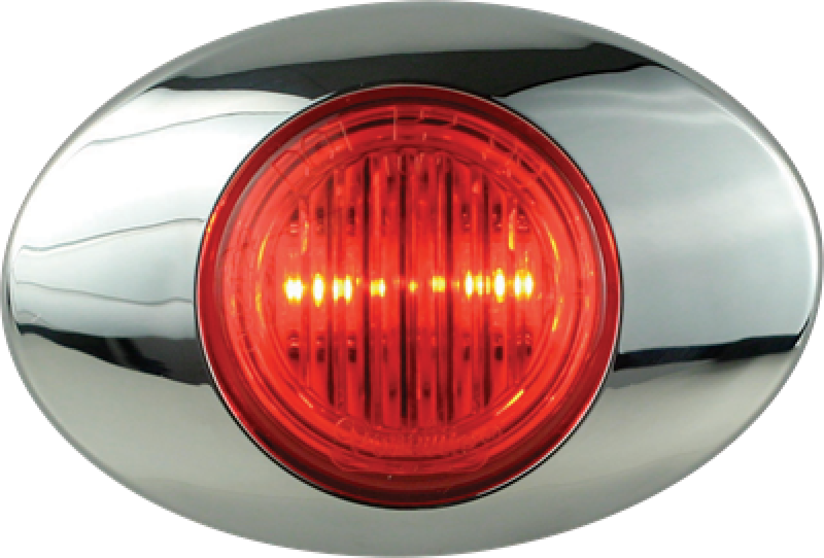 2-LED red marker/clearance light with bezel, .180 male bullets